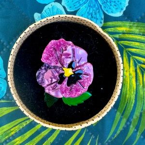 On Sleeping Eyelids Erstwilder pansy brooch